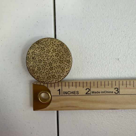 Vintage Elegant Gold Compact Mirror Pressed Powder Mini Pill Box Metal Embossed - Picture 14 of 14